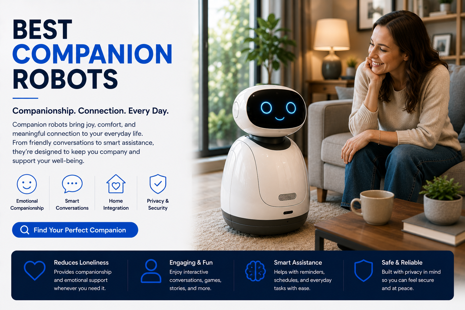 Best companion robots for seniors families and home companionship