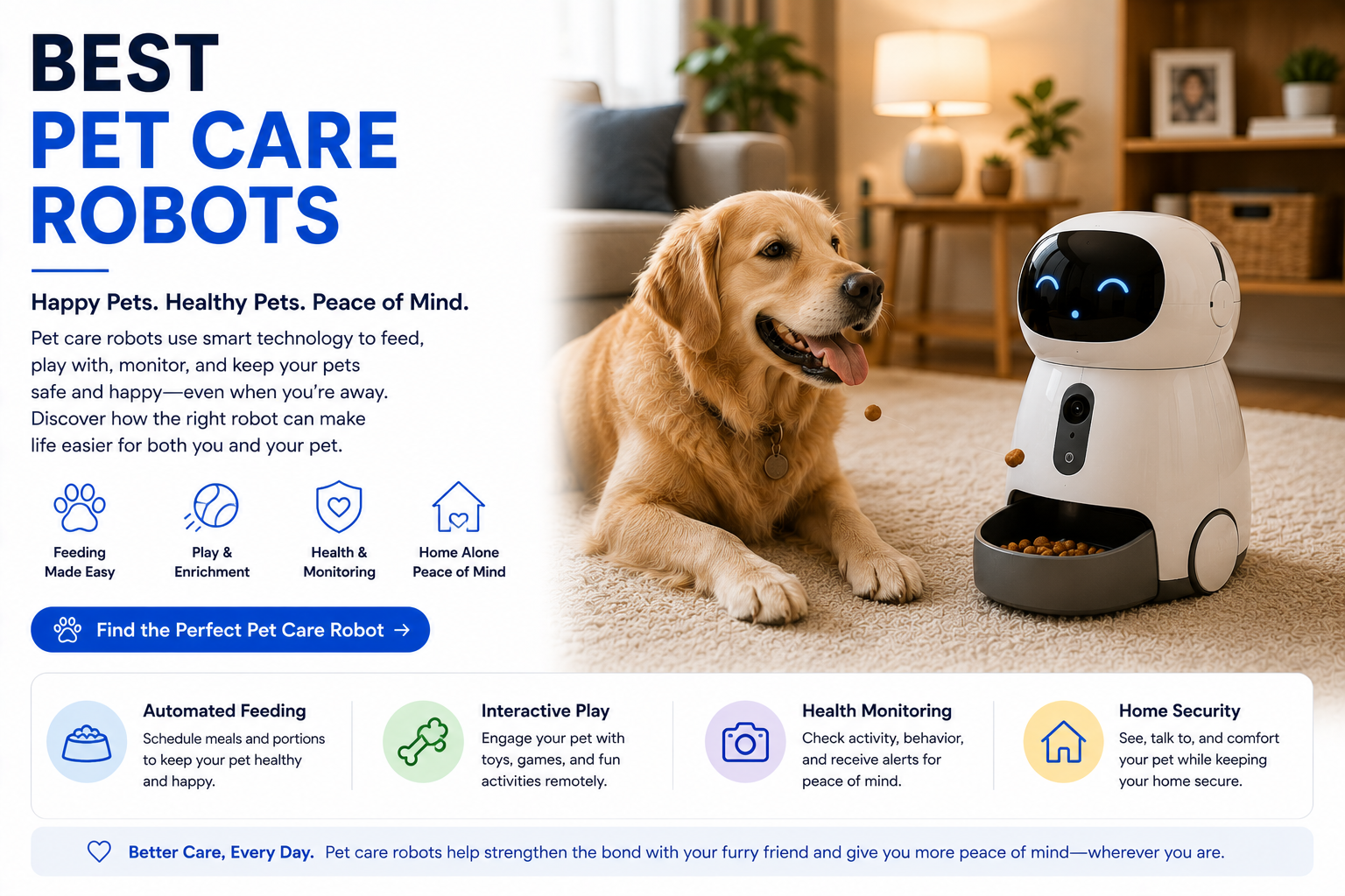 Best pet care robots for smart pet homes