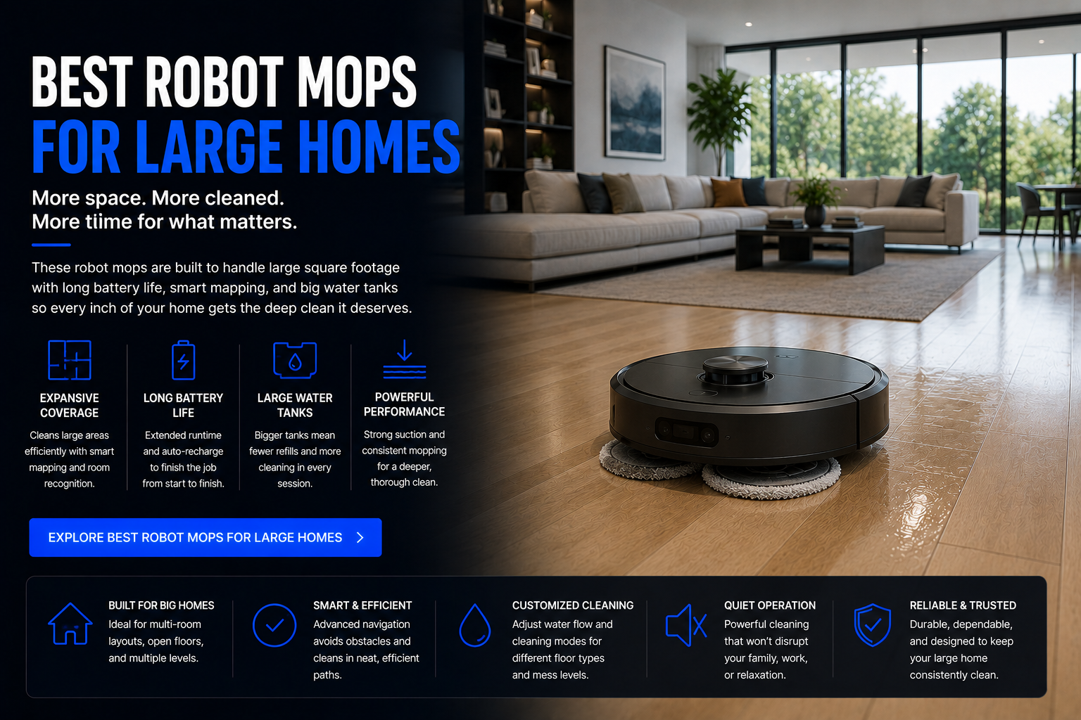 Best robot mops for large homes reviews and comparison