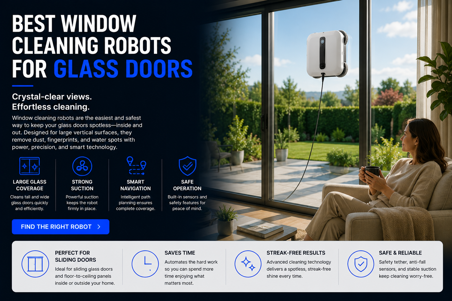 Best window cleaning robots for glass doors reviews and buying guide