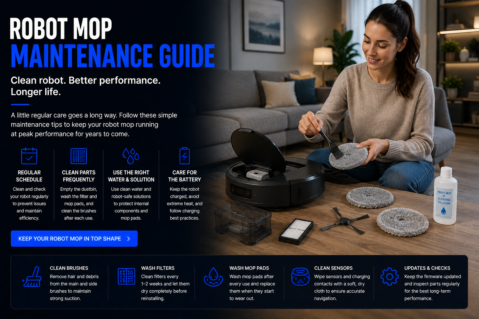 Robot mop maintenance guide keep your robot mop running like new