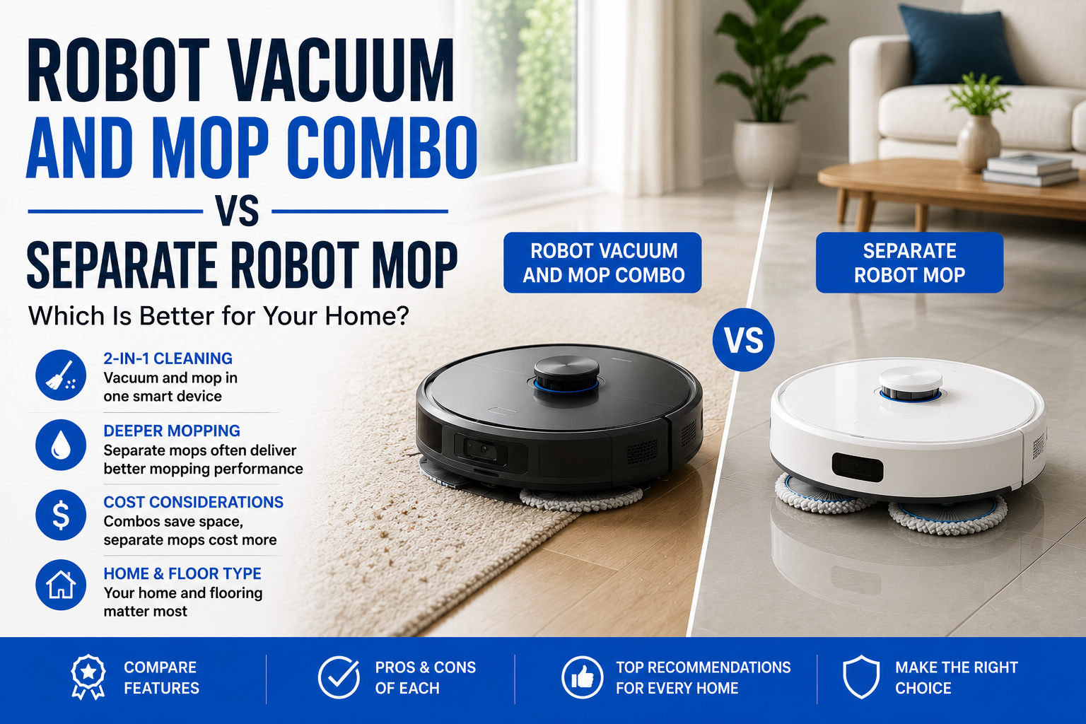 Robot Vacuum and Mop Combo vs Separate Robot Mop
