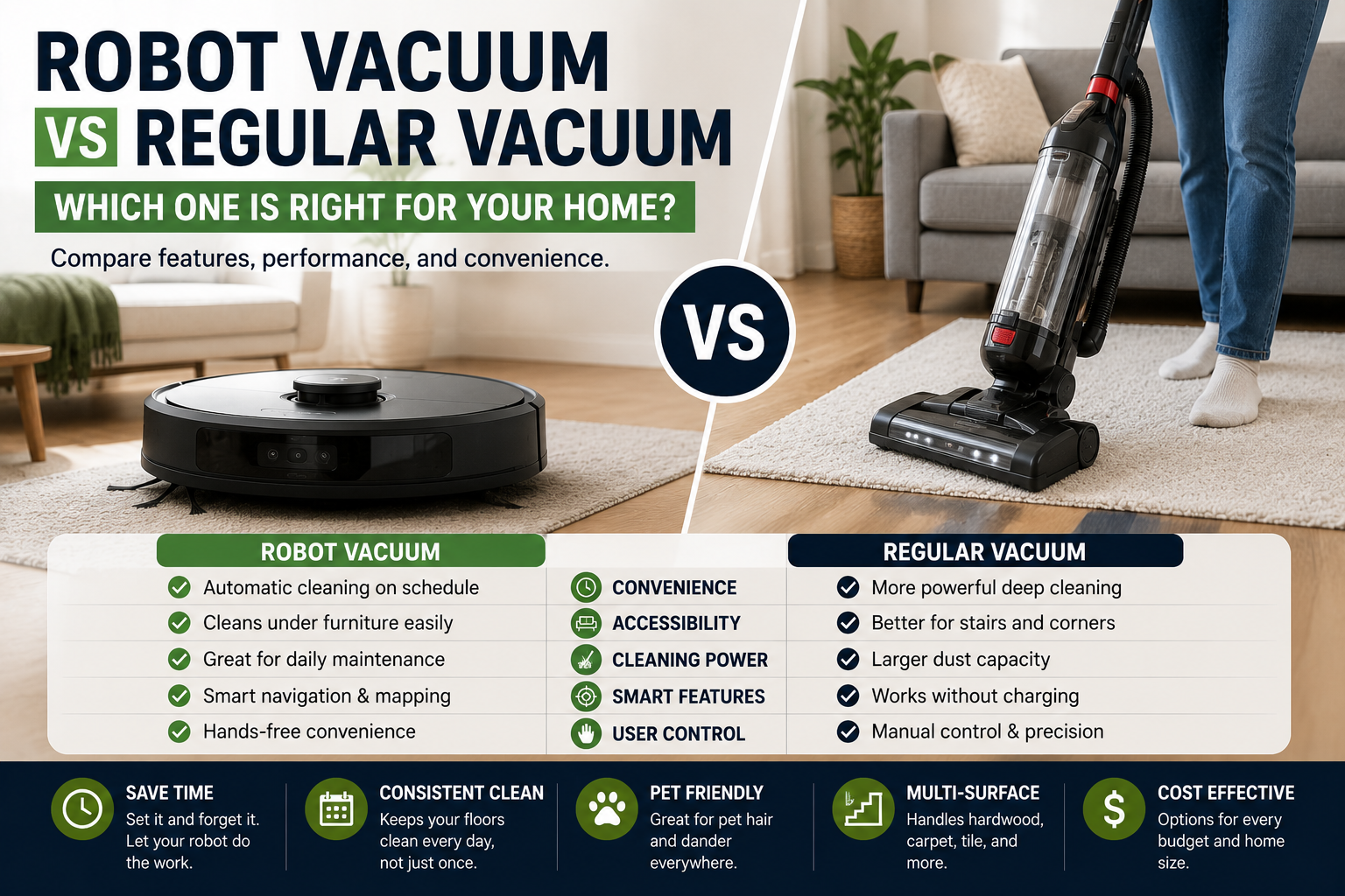 Robot Vacuum vs Regular Vacuum