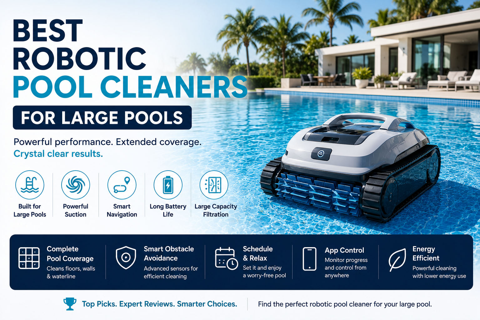 Best robotic pool cleaners for large pools