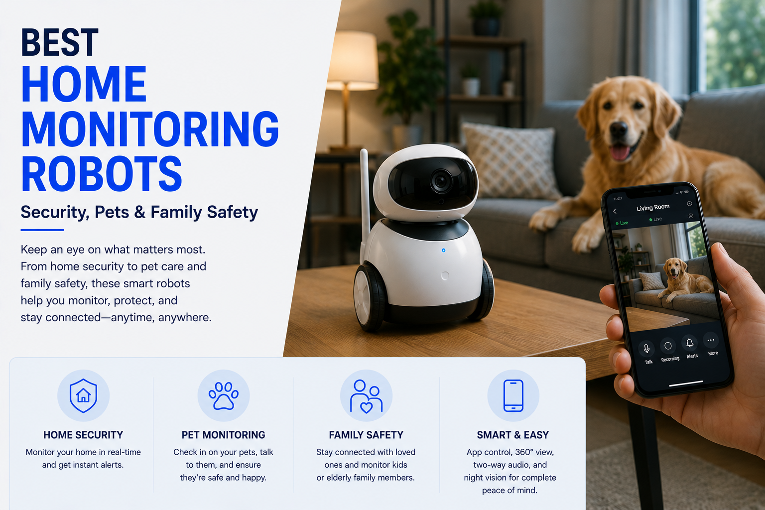 Best home monitoring robots for security, pets, and family safety
